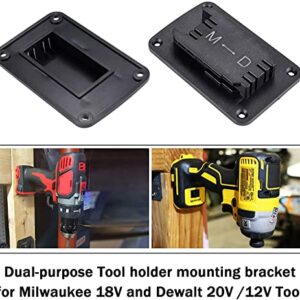 Donop Battery Base and Tool Holder for Dewalt 20V 12V Drill Tool Mount and 20V 60V Battery Holder/Hook/Base Holder (Black, 20 Packs)