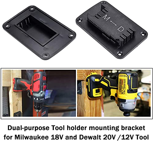 Donop Battery Base and Tool Holder for Dewalt 20V 12V Drill Tool Mount and 20V 60V Battery Holder/Hook/Base Holder (Black, 20 Packs)