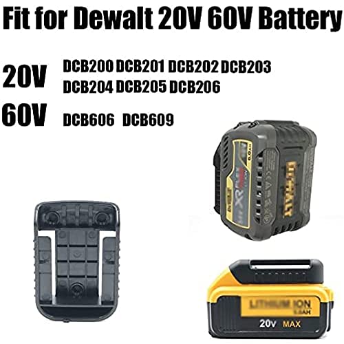 Donop Battery Base and Tool Holder for Dewalt 20V 12V Drill Tool Mount and 20V 60V Battery Holder/Hook/Base Holder (Black, 20 Packs)
