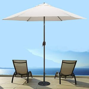 TropiShade 9 ft Bronze Aluminum Patio Umbrella with Antique White Polyester Cover (Base not included)