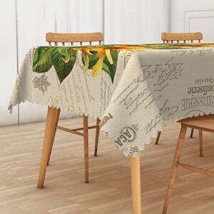 deFouliao Sunflower tablecloths for Rectangle Tables Rustic Yellow Floral Outdoor Table Cloth Rectangle Table Waterproof Table Cloth for Home Dining Kitchen Outdoor Party Decoration,Washable 60x108in