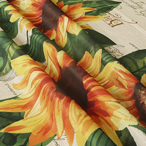 deFouliao Sunflower tablecloths for Rectangle Tables Rustic Yellow Floral Outdoor Table Cloth Rectangle Table Waterproof Table Cloth for Home Dining Kitchen Outdoor Party Decoration,Washable 60x108in