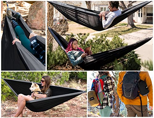 Kootek Camping Hammock Double Portable Hammocks Camping Accessories for Outdoor, Indoor, Backpacking, Travel, Beach, Backyard, Patio, Hiking