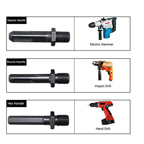 Removable Firewood Log Splitter Drill Bit, Wood Splitter Drill Bits,Heavy Duty Drill Screw Cone Driver for Hand Drill Stick-hex+Square+Round (32MM)