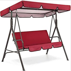 bturyt swing canopy top cover replacement canopy and swing cushion cover, patio swing canopy top cover set,waterproof 2 and 3 seater swing replacement top cover-(top cover + chair cover)