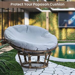 HUDSON COMFORT Water Resistant Papasan Cushion Cover - Soft Microfiber Zippered Papasan Slipcover - Wrinkle Free and Machine Washable - Outdoor and Indoor Use (50 Inch, Gray)