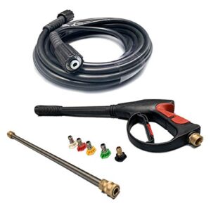 cozyel 8-part pressure washer gun replacement kit, 5 quick connect pressure washer tips, 3600psi power washer gun, 26ft 3000psi pressure washer hose, 19″ pressure washer wand, pressure washer parts