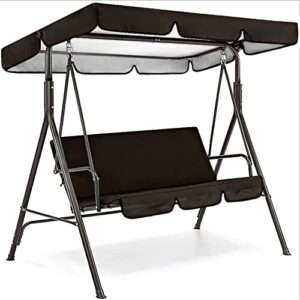 bturyt swing canopy top cover replacement canopy and swing cushion cover, patio swing canopy top cover set,waterproof 2 and 3 seater swing replacement top cover-(top cover + chair cover)