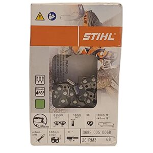 stihl 26rm3-68 oilomatic rapid micro chainsaw chain 18″ 68 links .325 pitch 0.63 guage