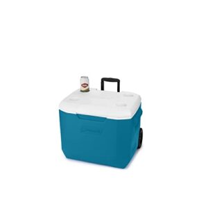 Coleman Chiller Series 60qt Wheeled Insulated Portable Cooler, Ice Retention Hard Cooler with Heavy Duty Wheels and Handle