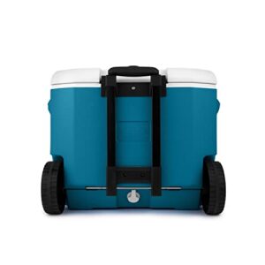 Coleman Chiller Series 60qt Wheeled Insulated Portable Cooler, Ice Retention Hard Cooler with Heavy Duty Wheels and Handle