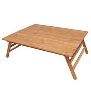 time concept vacances foldable bamboo table – l 20″ x w 24″ x h 9″ – wooden picnic furniture, portable dining use