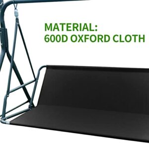 Waterproof Swing Covers for Outdoor Patio Swing Chair,Porch Bench Sling Chair Replacement Fabric Swing Cushion Black (45.3“X19 X19)