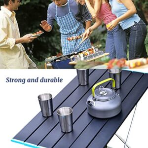 Outdoor Folding Portable Picnic Camping Table Aluminum Roll-up Table with Easy Carrying Bag Indoor Outdoor Camping Camping Tables That fold up Lightweight for Cooking Foldable Camping Table