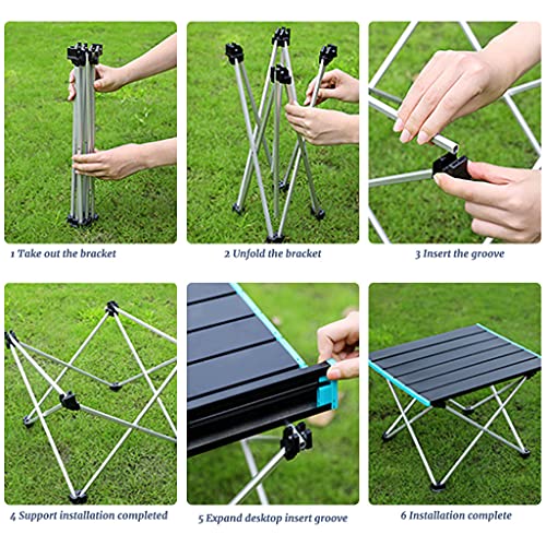 Outdoor Folding Portable Picnic Camping Table Aluminum Roll-up Table with Easy Carrying Bag Indoor Outdoor Camping Camping Tables That fold up Lightweight for Cooking Foldable Camping Table