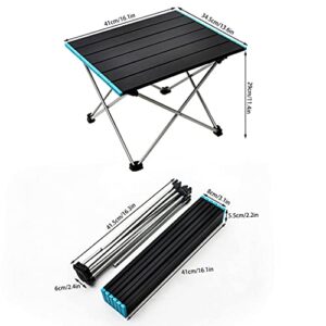 Outdoor Folding Portable Picnic Camping Table Aluminum Roll-up Table with Easy Carrying Bag Indoor Outdoor Camping Camping Tables That fold up Lightweight for Cooking Foldable Camping Table