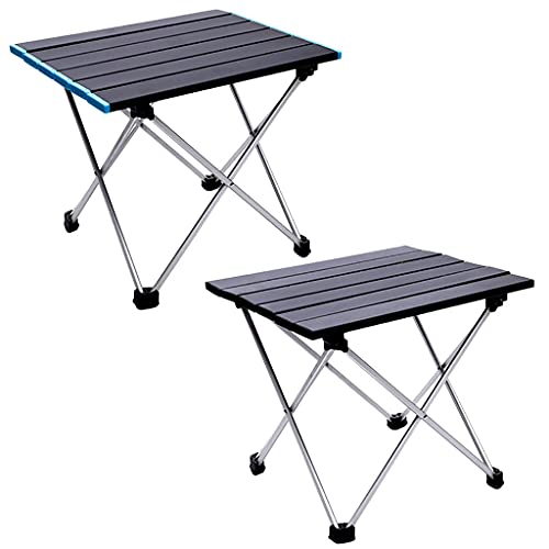 Outdoor Folding Portable Picnic Camping Table Aluminum Roll-up Table with Easy Carrying Bag Indoor Outdoor Camping Camping Tables That fold up Lightweight for Cooking Foldable Camping Table