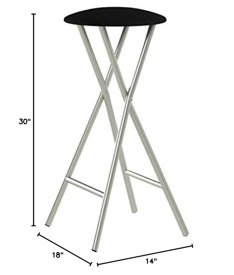 Best of Times 13169W2507 Set of (4) Martini 30" Portable Padded Bar Stools, Fabric Slip Covers with Your Choice of Design, Easily Folds, Set of 4, Black