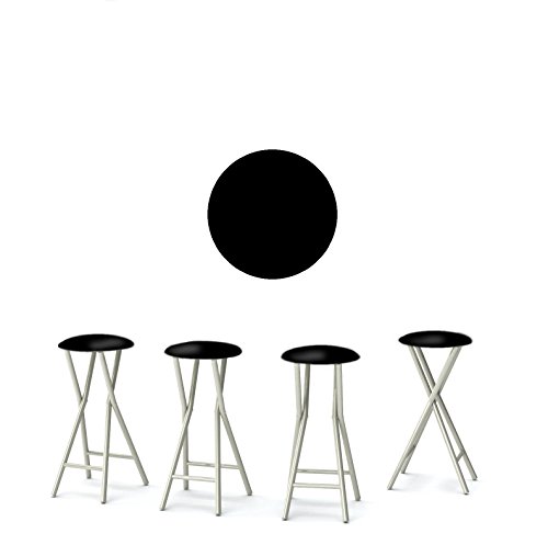 Best of Times 13169W2507 Set of (4) Martini 30" Portable Padded Bar Stools, Fabric Slip Covers with Your Choice of Design, Easily Folds, Set of 4, Black