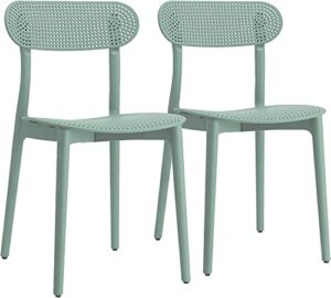 isl furnishings- zuho modern indoor outdoor chair (2, smoked green)