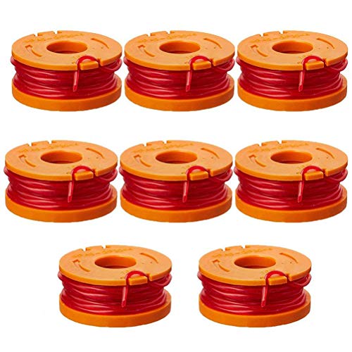 TOPEMAI WA0010 Replacement Trimmer Spool Line 0.065” for Worx WG154 WG163 WG160 WG180 WG175 WG155 WG151 String Trimmer Weed Eater (8 Spools, 2 Caps)