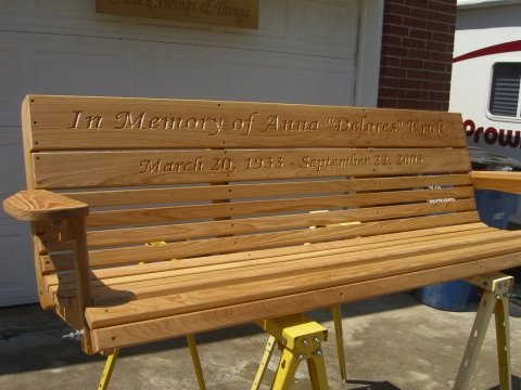 5 Ft Cypress Porch Swing with Custom Engraving