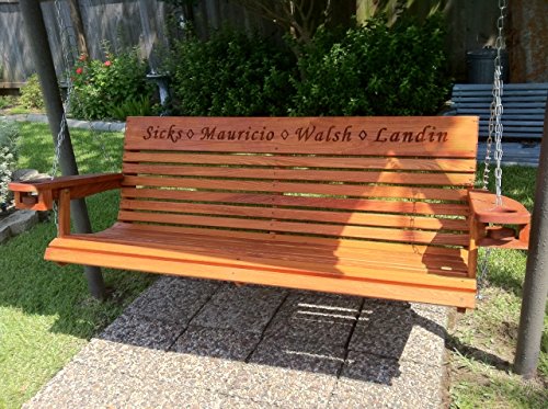 5 Ft Cypress Porch Swing with Custom Engraving