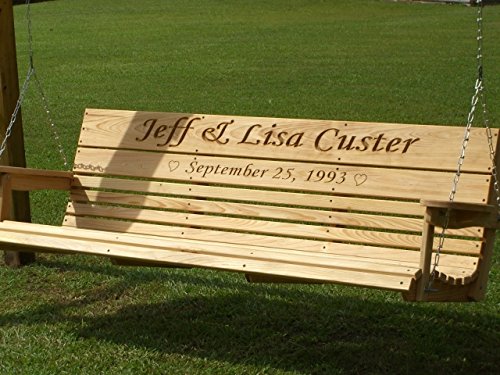 5 Ft Cypress Porch Swing with Custom Engraving