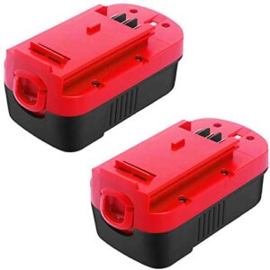 Enermall 2 Pack 3.6Ah Ni-Mh Replacement Battery HPB18 Compatible with Black and Decker 18V Battery HPB18-OPE 244760-00 A1718 FS18FL FSB18 Firestorm Cordless Power Tools