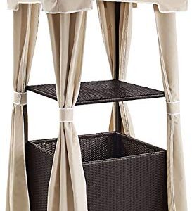 Crosley Furniture Palm Harbor Outdoor Wicker Rolling Towel Valet with Sand Cover - Brown