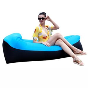 HAKE Inflatable Lounger with Portable Carry Bag for Outdoor and Indoor use (Blue Lounger)