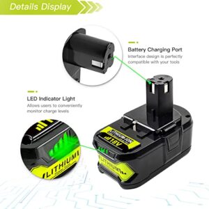 SHGEEN 2Pack 6.5Ah PBP003 Replacement for Ryobi 18V Lithium Battery P108 PBP002 P102 P103 P104 P105 P107 P109 P190 P122 Cordless Tool Battery Packs