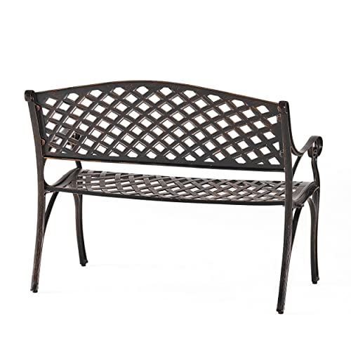 Christopher Knight Home Eastwood Antique Copper Cast Aluminum Bench