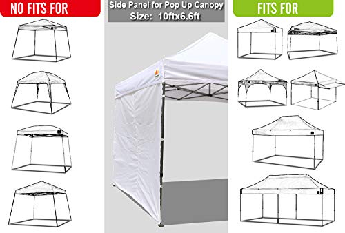 ABCCANOPY Instant Canopy SunWall 10x10 FT, 1 Pack Sidewall Only, White