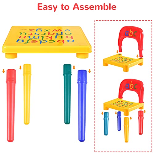 Children's Plastic Table and Chair Set, Which Can Be Used in Kindergartens, Homes, Gardens and Amusement Parks ( Color : JE08399 )