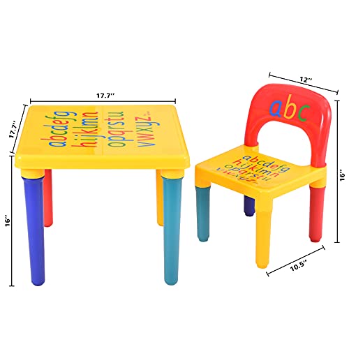 Children's Plastic Table and Chair Set, Which Can Be Used in Kindergartens, Homes, Gardens and Amusement Parks ( Color : JE08399 )