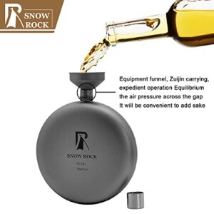 Snow Rock 180ML Titanium Hip Flask Titanium Canteen Curved Flask with Funnel Lightweight Portable for Camping Backpacking Hiking Travelling