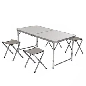 outdoor table and chair set outdoor waterproof ultra-light folding tables and chairs, camping aluminum alloy durable picnic tables and chairs, outdoor portable desks