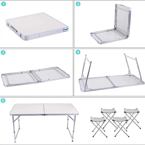 Outdoor Table and Chair Set Outdoor Waterproof Ultra-Light Folding Tables and Chairs, Camping Aluminum Alloy Durable Picnic Tables and Chairs, Outdoor Portable desks