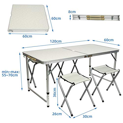 Outdoor Table and Chair Set Outdoor Waterproof Ultra-Light Folding Tables and Chairs, Camping Aluminum Alloy Durable Picnic Tables and Chairs, Outdoor Portable desks