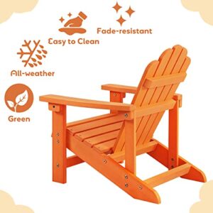 EFURDEN Adirondack Chair, Kids Adirondack Chair Made of Poly Lumber, All-Weather Baby Lawn Chair (Orange)