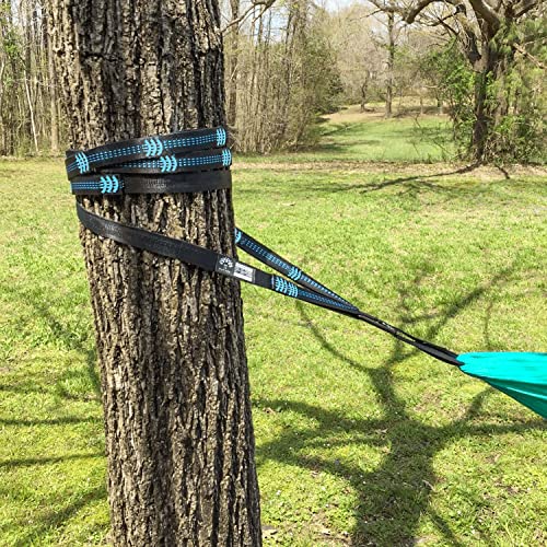 Be In Nature XL Hammock Straps – Tree Straps – 20 Feet Long – 42 Loops – Support 500 Pounds (Black)