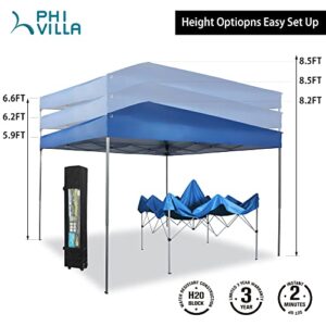 PHI VILLA Outdoor Pop up Canopy 10'x10' Tent Camping Sun Shelter-Series Party Tent, 100 Sq. Ft of Shade (Blue)