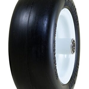 Marathon 11x4.00-5" Flat Free Lawnmower Tire on Wheel, 5" Hub, 1/2" Bearings