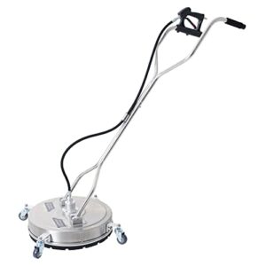 co-z 20 inch pressure surface cleaner with wheels, dual handle stainless steel housing circular power washer attachment, 4000psi driveway concrete cleaning scrubber accessory for gas & electric washer