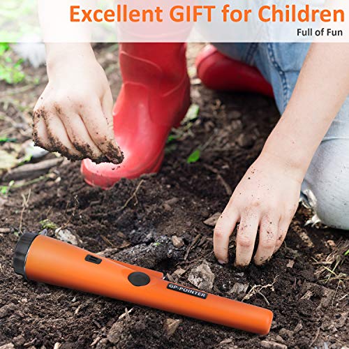 RANSENERS Metal Detector Pinpointer,Detector Wand,Handheld PinPointer Wand,360°Serch Treasure Pinpoint Finder Probe with Belt Holster High Sensitivity for Gold Coin Silver Jewelry (Orange )