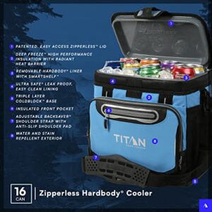 Arctic Zone Titan Deep Freeze Cooler - 16 Can Zipperless Hardbody Cooler - Deep Freeze Insulation, HardBody Liner, and SmartShelf