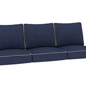 Creative Living Sofa 24x24 Outdoor Deep Seating Refresh Patio Replacement Cushions, 3 Count (Pack of 1), Indigo