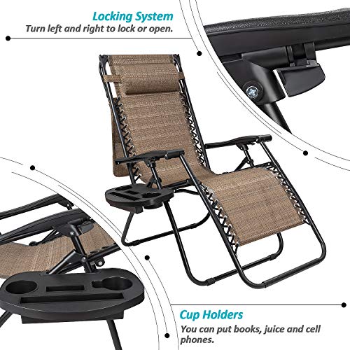 Flamaker Zero Gravity Chair with Canopy Outdoor Lounge Chair Folding Patio Recliners Adjustable Lawn Lounge Chair with Pillow for Poolside, Yard and Camping (Yellow)