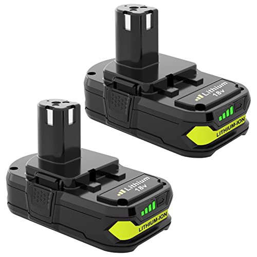 2Packs 3.0Ah P108 Lithium Replacement Battery Compatible with Ryobi 18V Battery P102 P103 P104 P105 P107 P108 P109 P190 P122 for 18 Volt Cordless Power Tools